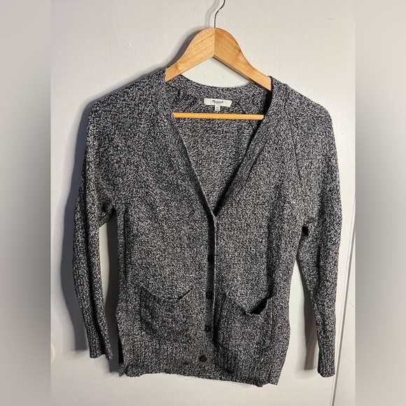 Madewell Sweaters - Madewell Button Down Cardigan with Pockets Black & White Women’s Size XS
